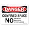Signmission OSHA Sign, Confined Space No Smoking Matches Open Flames, 10in X 7in Plastic, 7" W, 10" L, Lndscp OS-DS-P-710-L-19300 - alternate 1